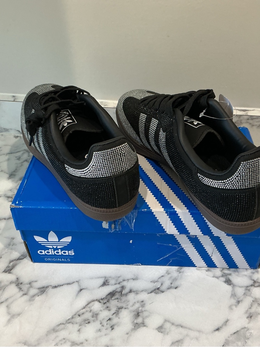 Adidas Women’s Samba OG Black & rhinestone silver Low-Top Sneakers - Picture 3 of 5